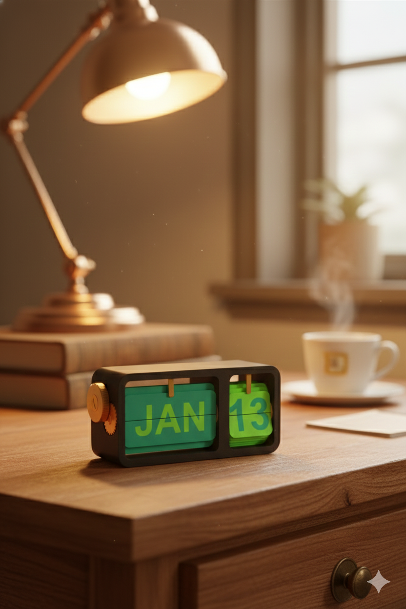 RetroFlip Mechanical Desk Calendar